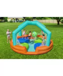 PARCO ACQUATICO GONFIABILE CON KIT COMPLETO BESTWAY "H2OGO DODGE & DRENCH" 450X450X268 CM - COD. 53383